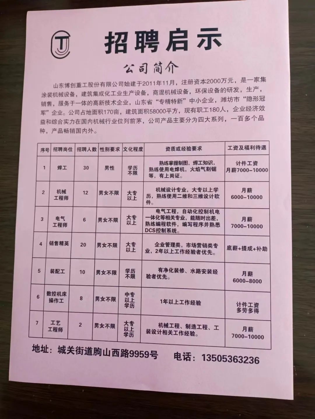 蒙阴当地招聘最新消息