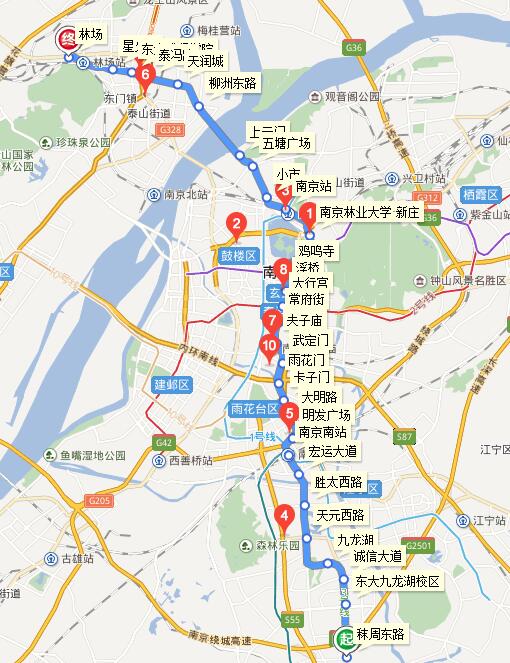 南京地铁6号线最新线路图