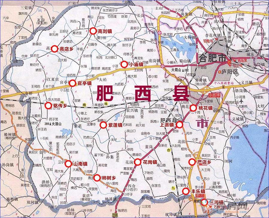 合肥最新各区划分地图