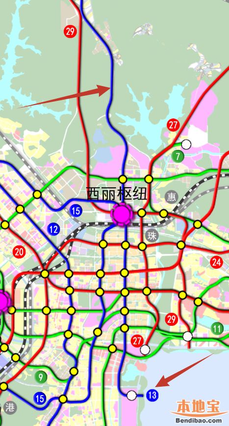 深圳地铁13号线最新线路图