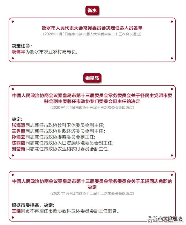 河北省政府最新任免